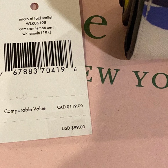 Kate spade micro tri fold wallet lemon zest - Picture 13 of 13